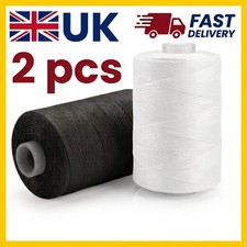 2PCS 500M Sewing Thread Set | Polyester Strong Durable Black White Hand Machine