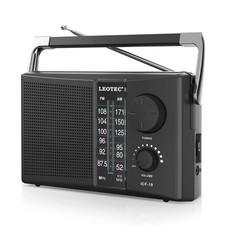 Portable AM FM Radio Battery Operated AC Power Earphone Jack Big Speaker