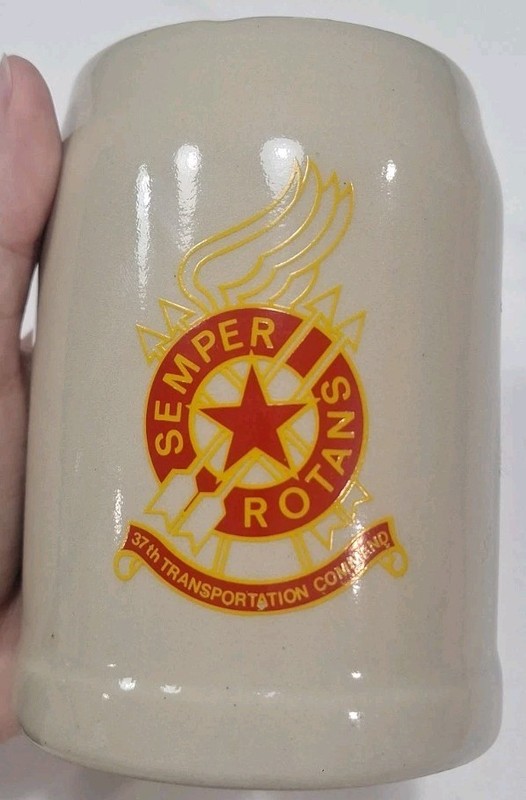 Vintage Stein Beer Mug - Semper Rotans 37th Transportation Command