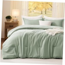 California King Comforter Set SageGreen,3PCS Cal King 104"x96" 19sagegreen