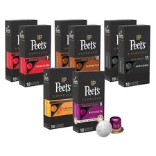 Peet's Coffee Espresso Capsules Variety Pack 80 Total Compatible Nespresso