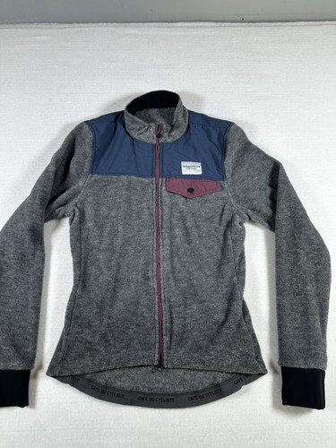 Cafe du Cycliste Cote d' Azur Simone Fleece Cycling Jacket Gray Women’s Large