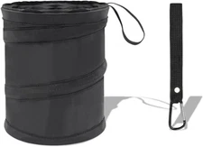 Car Trash Can, Portable Collapsible Hanging Garbage Bin with 2PCS, Black 