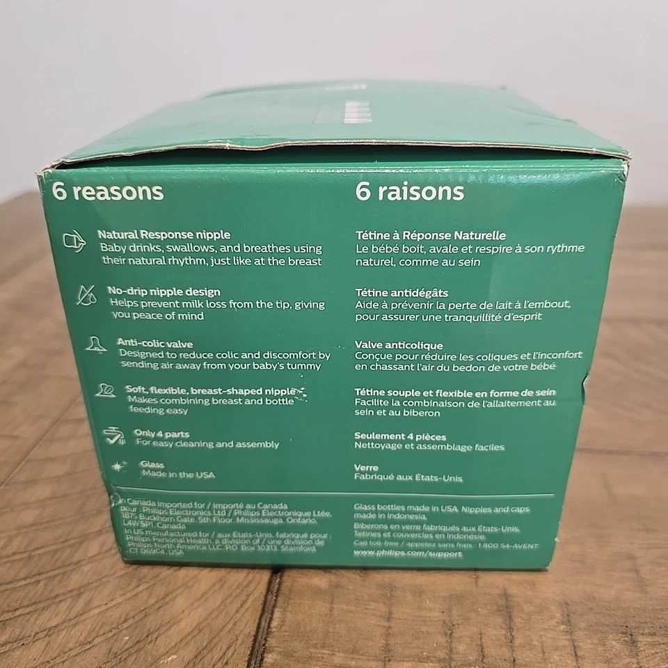 Philips Avent Natural Glass Baby Bottle 4 0z - 4 pack - USA glass - Image 2 of 4