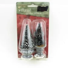 Holiday Time Christmas Village Accessory- 2 Different Types of Tree Styles - NIP