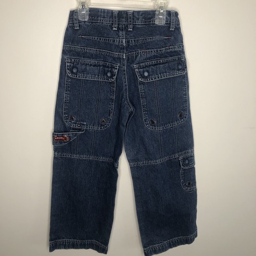 Vintage Boys APCO JNCO Medium Wash Baggy Cargo Jeans Size 10 - Picture 2 of 7