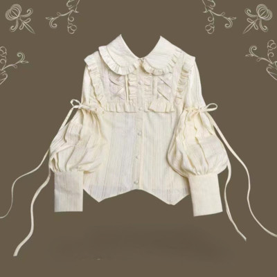 Lolita Spitze Mädchen Damen Bluse Top Hemd Ruffles Viktorianisch Puffärmel Retro