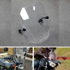 Universal 7/8" Handlebar Mount Motorcycle Windshield Kit For Honda BMW Yamaha