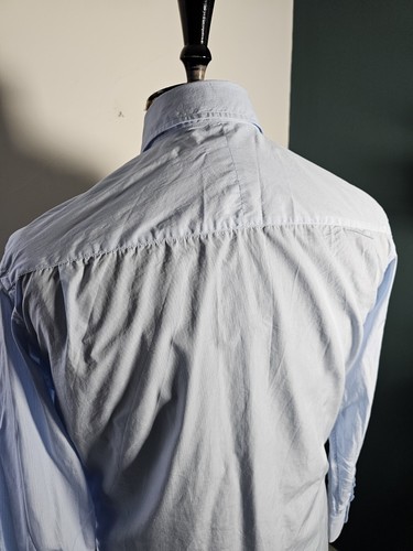 DUNHILL Long Sleeve Shirt Men's Medium Striped Blue Soft Fine Cotton RRP £500 - Picture 7 of 14