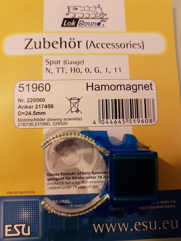 ESU 51960 Permanentmagnet grossen Scheibenkollektormotor z.B. m. ESU 54610 NEU