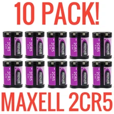 10 Pack Maxell 6V 2CR5 Photo Camera Lithium Battery New DL45, KL2CR5, 5032LC