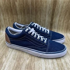 Vans Old Skool Denim Men's Size 13 Blue Skate Shoes Casual Low Top Sneakers