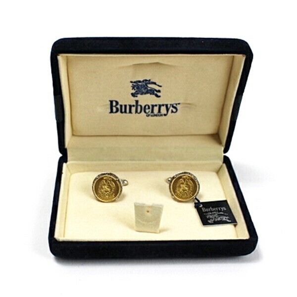 Authentic Burberry Cufflinks Unused Silver x Gold Used S