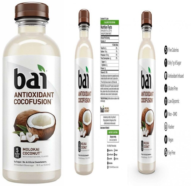 Bai Coconut Flavored Water, Molokai Coconut, Antioxidant Infused Pack