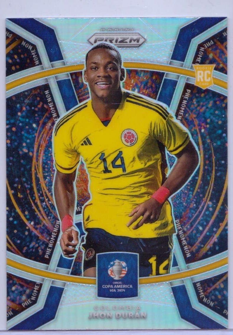2024 Panini Prizm Copa America Silver Phenomenon #24 Jhon Duran RC - Colombia