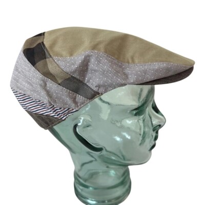 Grace Designs Men's Newsboy Ivy Cabbie Cap Hat Tan/Multi Color Adjustable