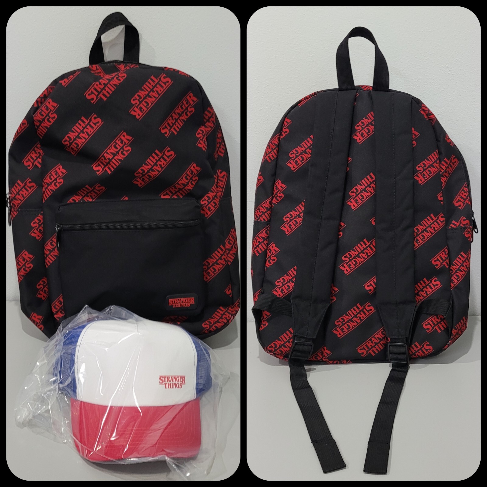 Stranger Things Loungefly Backpack LOGO Print Red… - image 3