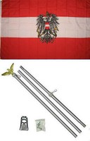 3x5 Austria Austrian Eagle Flag Aluminum Pole Kit Set 3'x5' 3x5 Austria Austrian Eagle Flag Aluminum Pole Kit Set 3'x5'