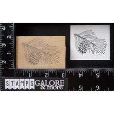 Double D Rubber Stamps PINE TREE SPRIG PINE CONE CHRISTMAS DECOR #2218