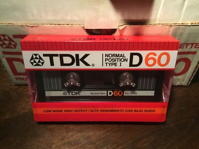 TDK D60 1985 TYPE I BLANK CASSETTE TAPE (1) SEALED D 60 Japan alto