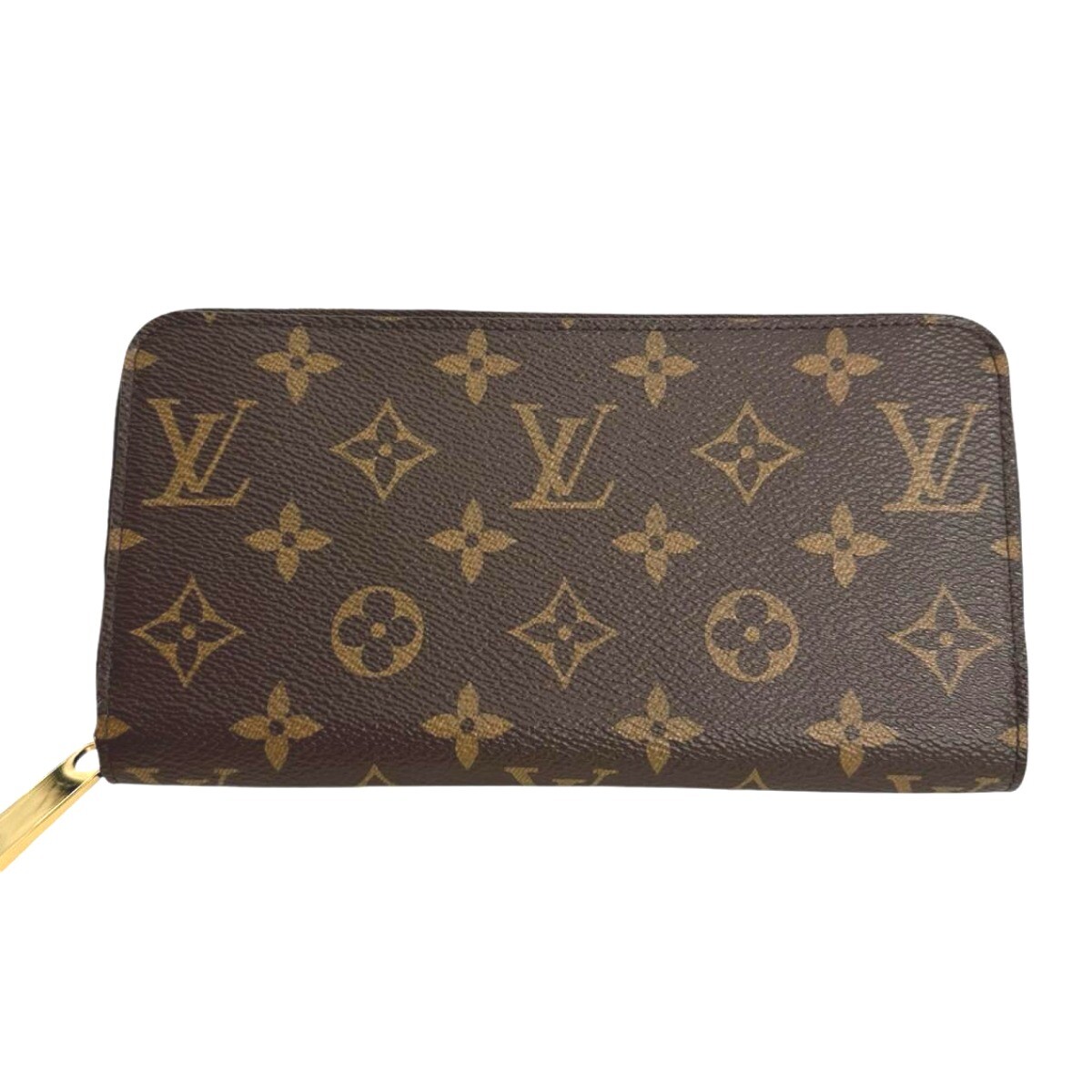 LOUIS VUITTON Monogram Zippy Geldbörse Monogram Canvas Braun Damen