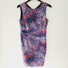 Zara Basic Purple Abstract Cutout Back Sleeveless Dress Size M