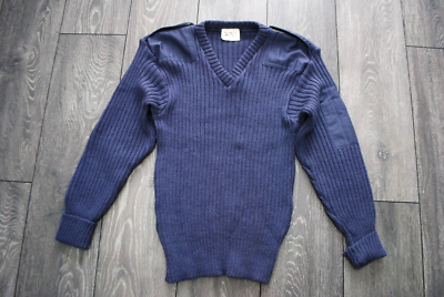 RAF ROYAL AIR FORCE MILITARY SWEATER VINTAGE HEAVY BLUE/GREY V 