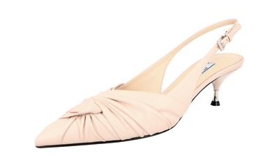 PRADA Leder Slingback Sandals Pumps - 1I690I - Cipria Rose - NEU -  40 UK 7
