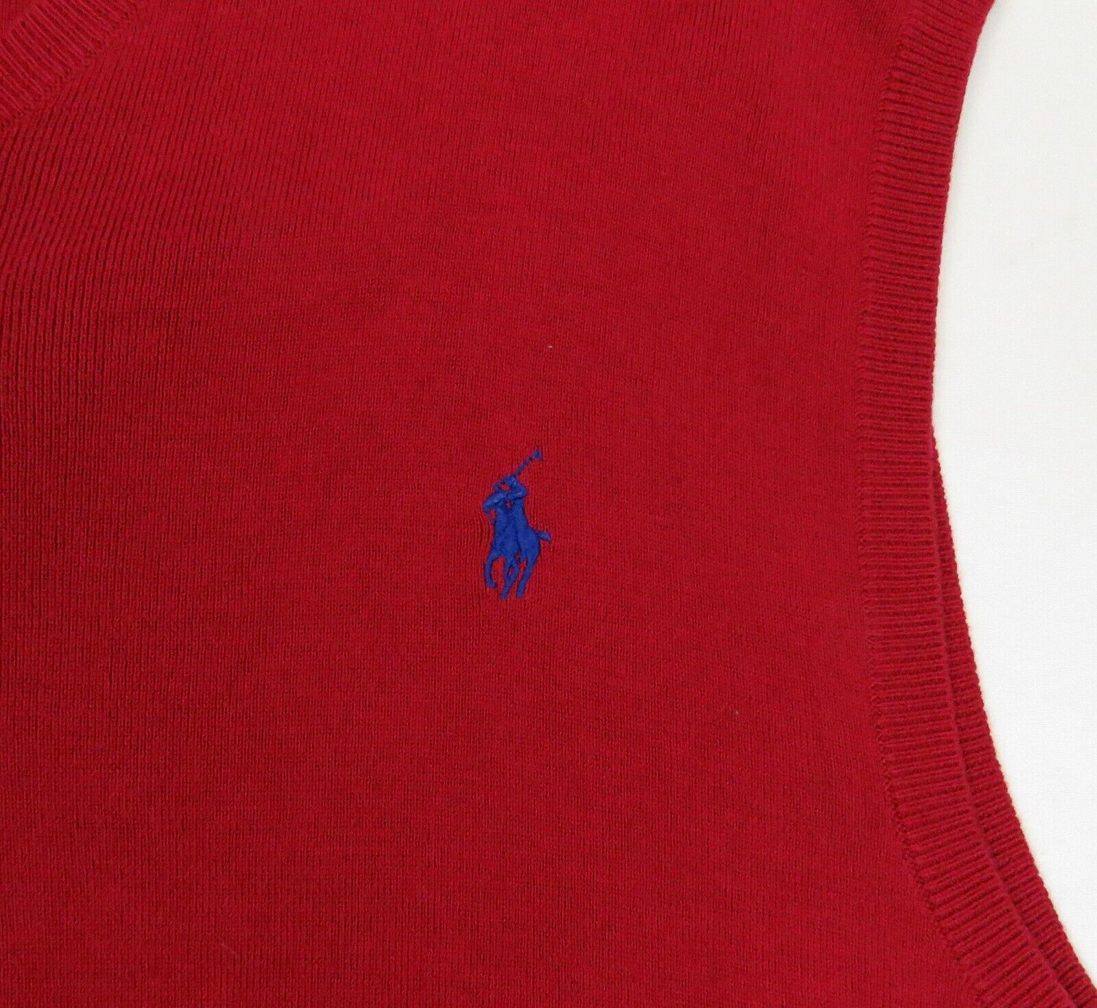 PONY Giacca Gilet Polo Ralph Lauren 100% Cotone Rosso Da Uomo Rosso Collo a V XL