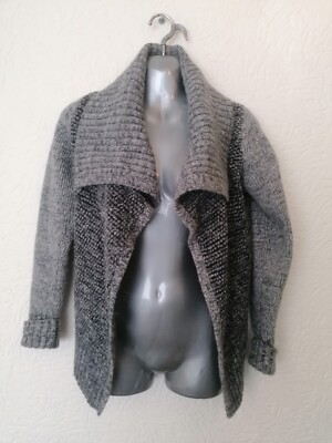 Graue Damen-Cardigan Wollmischung Max Studio vorne offen Größe Medium - sehr guter Zustand