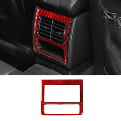 2Pcs Red Carbon Fiber Interior Rear Air Vent Cover Trim For BMW 5 Series E39 M5