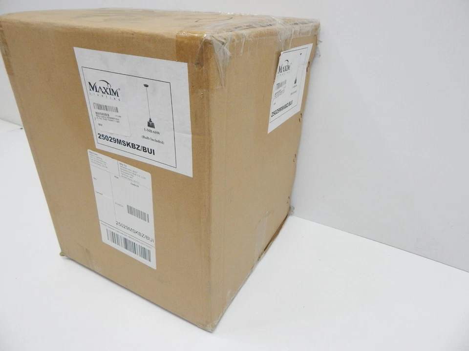 Maxim 25029MSKBZ Mini Colgante Hi-Bay 1 Luz, Acabado Bronce, Espejo Vidrio Ahumado Foto 3 de 4