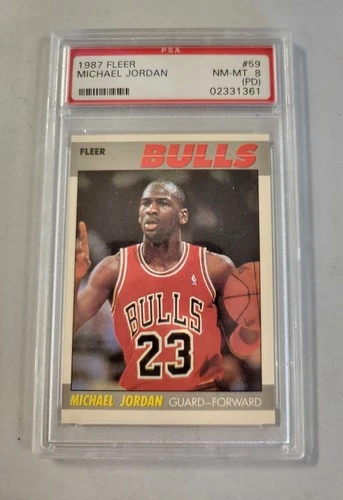 1987 Fleer #59 Michael Jordan PSA 8 PD Bulls 2nd Year!