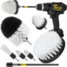 7Pack Drill Brush Attachment Set-Car Interior Detailing Kit，Power Scrubber Brush