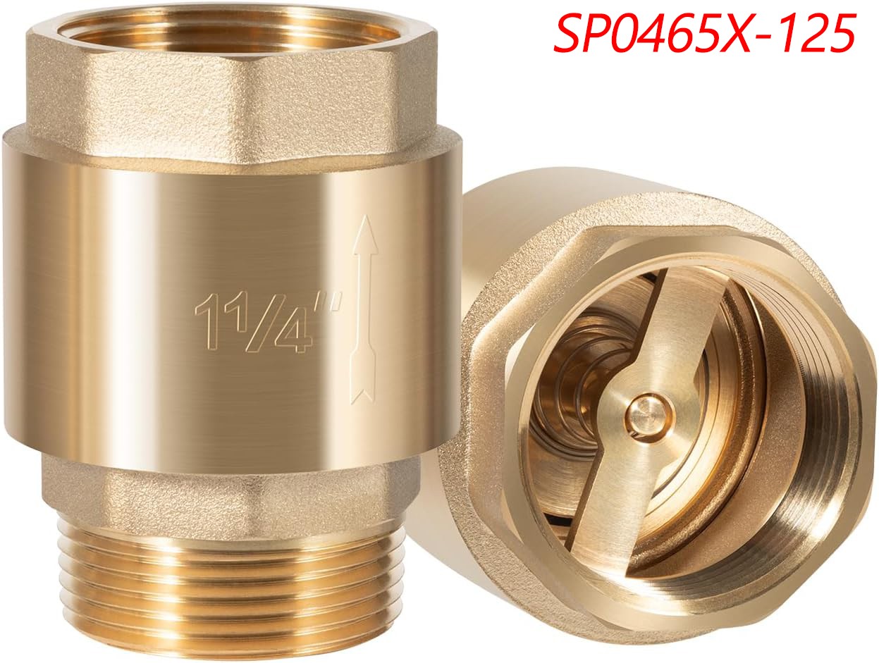 for SP0465X-125 One Way Brass Check Valve, 1-1/4" NPT male in/ 1-1/4" FNPT out