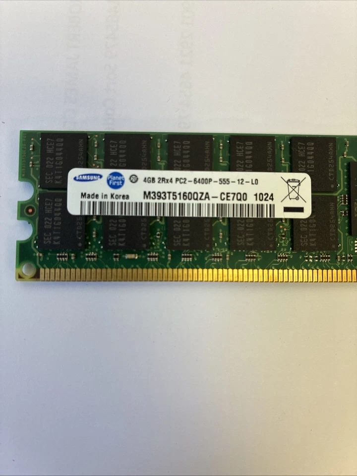 Samsung 4GB M393T5160QZA-CE7Q0 PC2-6400P ECC DDR2 SERVER Memory - Image 2 of 2