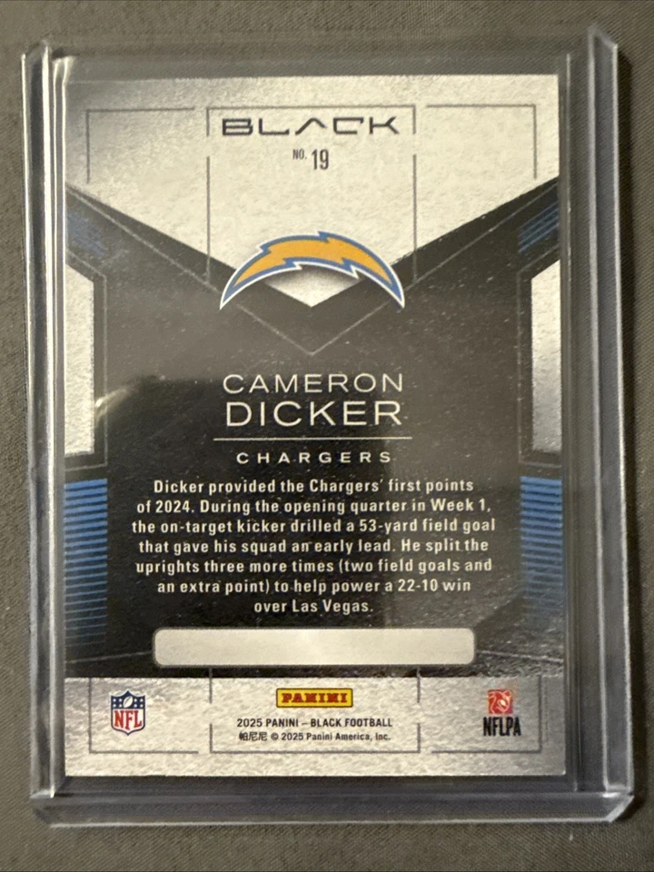 2025 Panini Black - Cameron Dicker /15 - Image 3 of 3