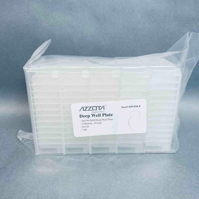 Azzota Deep Well Microplate V-Bottom 96 Well 2 ml Sterile Total of 25 Plates