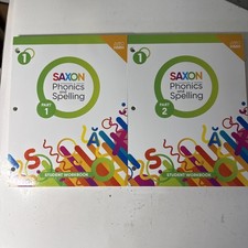 SAXON PHONICS & SPELLING,  GRADE 1, STUDENT Workbooks PART 1 & 2, New ✅