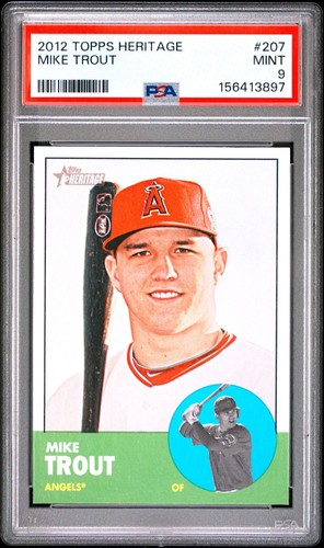 Mike Trout 2012 Topps heritage PSA 9 #207 Los Angeles Angels