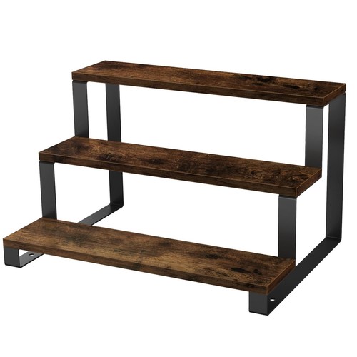 Wooden Display Riser Stand, 3 Tier Widened Display Rack Shelf Kitchen Counter...