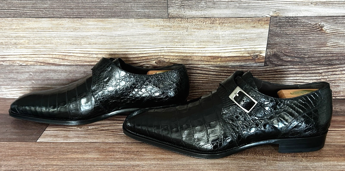 MEZLAN Leather Genuine Crocodile Alligator Loafers Shoes Boots 13 Vintage Vintage Mezlan Genuine Crocodile Woven Tassel Loafers / Size  main image 4