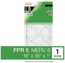 18 in. x 36 in. x 1 in. Standard Pleated Air Filter FPR 5, MERV 8 Pack of 1
