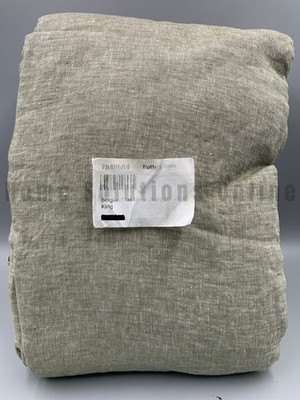 Pottery Barn Belgian Flax Linen Hemstitch Sheet Set Aloe Green King #B5037
