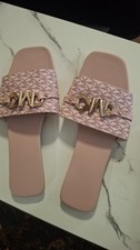 Michael Kors Women s Pink Logo Slide Sandals ...
