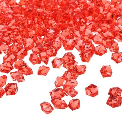 1000pcs Fake Ice Rocks, Dazzling Resin Crushed Ice Fake Diamonds, Red