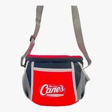 Large Raising Cane's Insulated Cooler Bag Logo Chicken Fingers Adjustable Strap