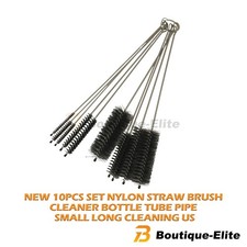10PCS Set Nylon Small Long Cleaning Straw Brush Cleaner Bottle Tube Pipe US