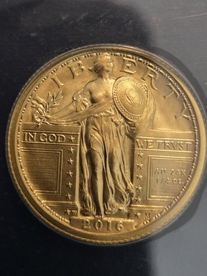 2016-W Standing Liberty Quarter 1/4 oz .9999 Gold Centennial SP70