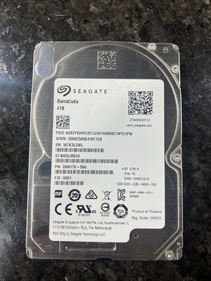 ST4000LM024 P/N: 2AN17V-566 F/W: 0001 S/N: WCK4Q 4TB NOV 2018 FOR PARTS AS IS